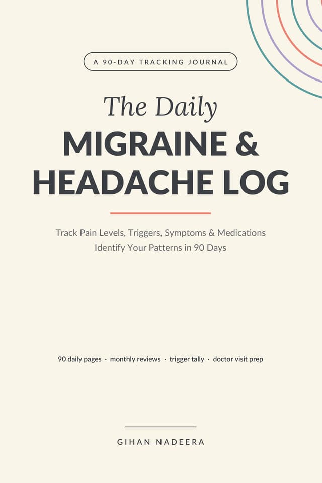 The Daily Migraine & Headache Log cover by Gihan Nadeera
